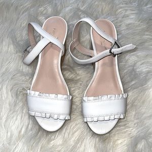 Kate Spade White Ruffle Wedge Sandal